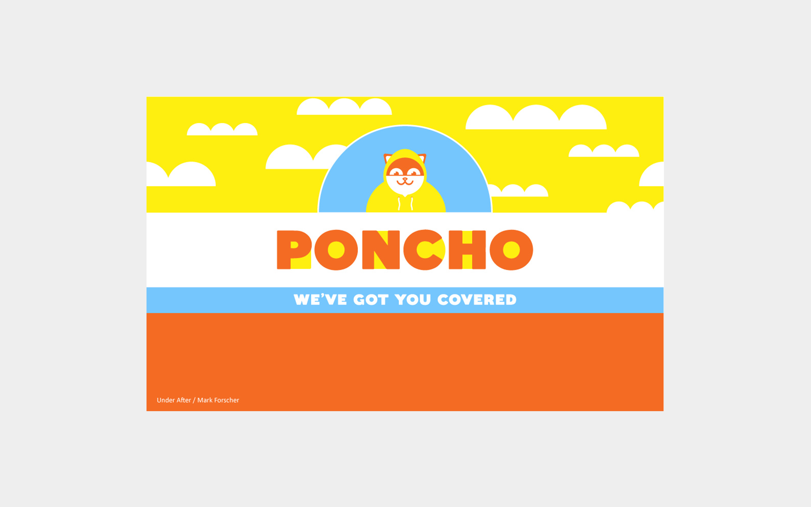 Poncho weather app logo and wordmark design