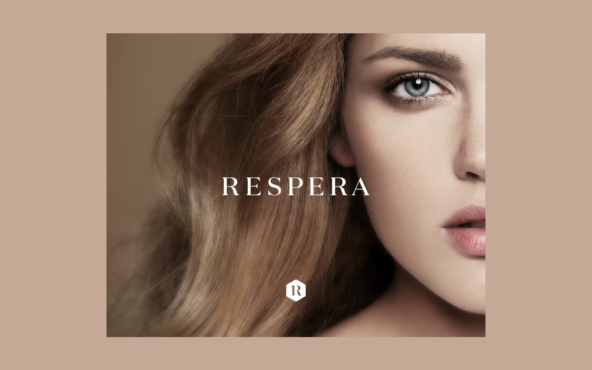 Respera luxury skincare brand identity logo and visual system