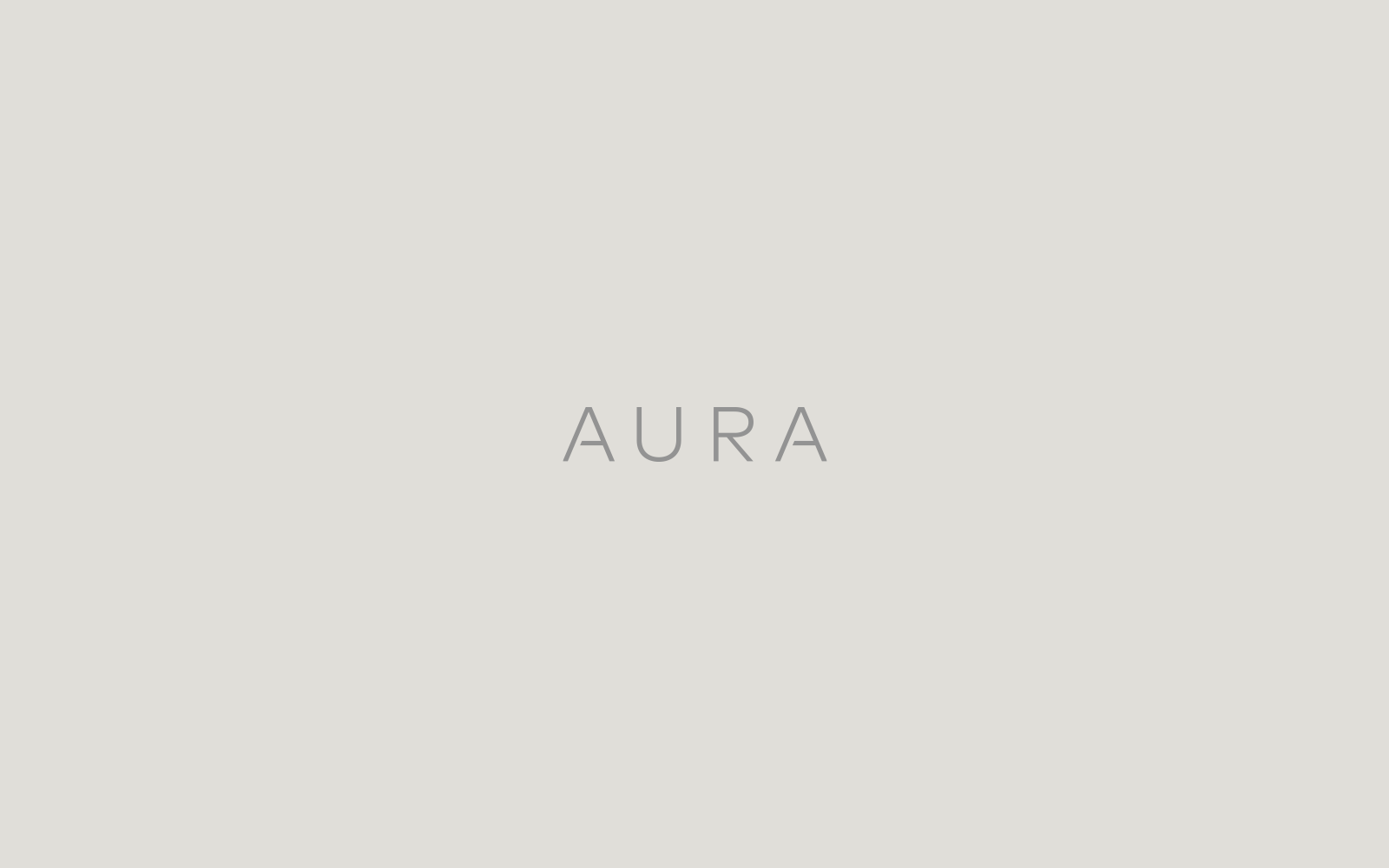 Aura brand identity minimal logo design on white background