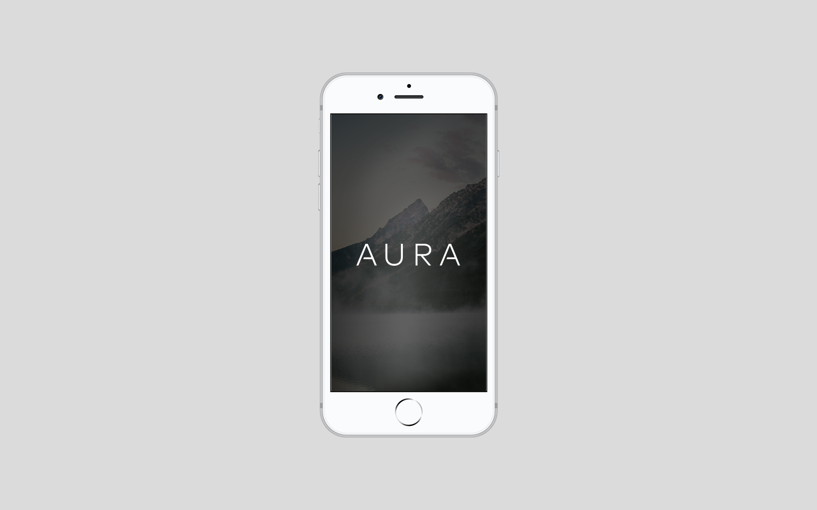 Aura product packaging box design with minimal branding and product photography