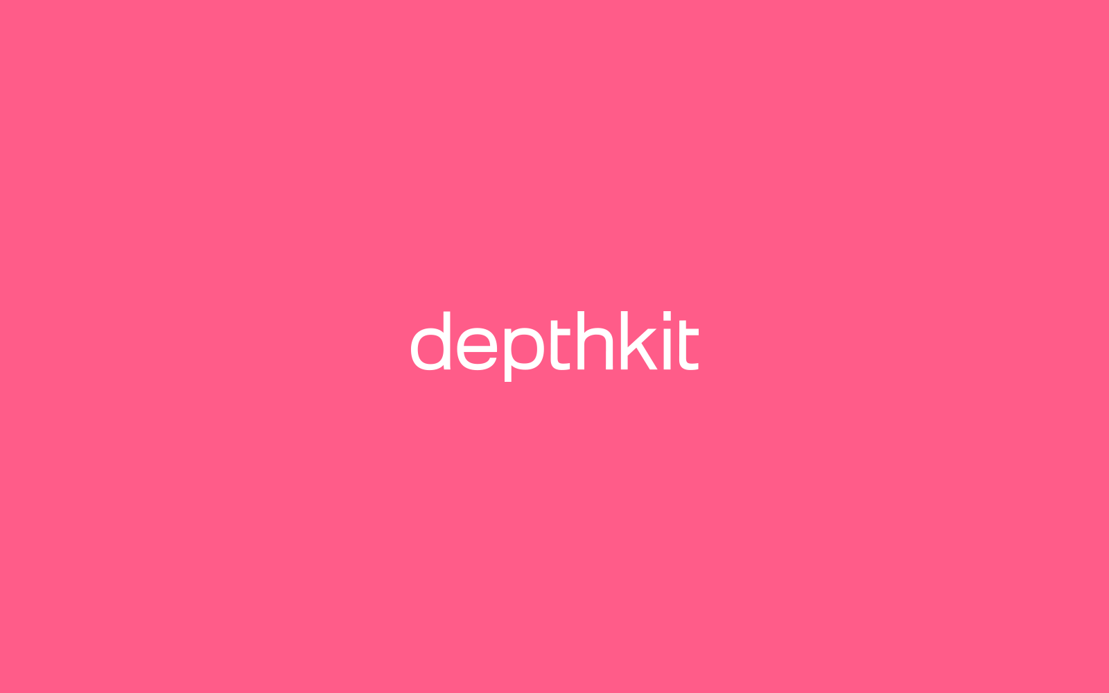 Depthkit brand identity t-shirt design with overlapping symbol in gradient colors