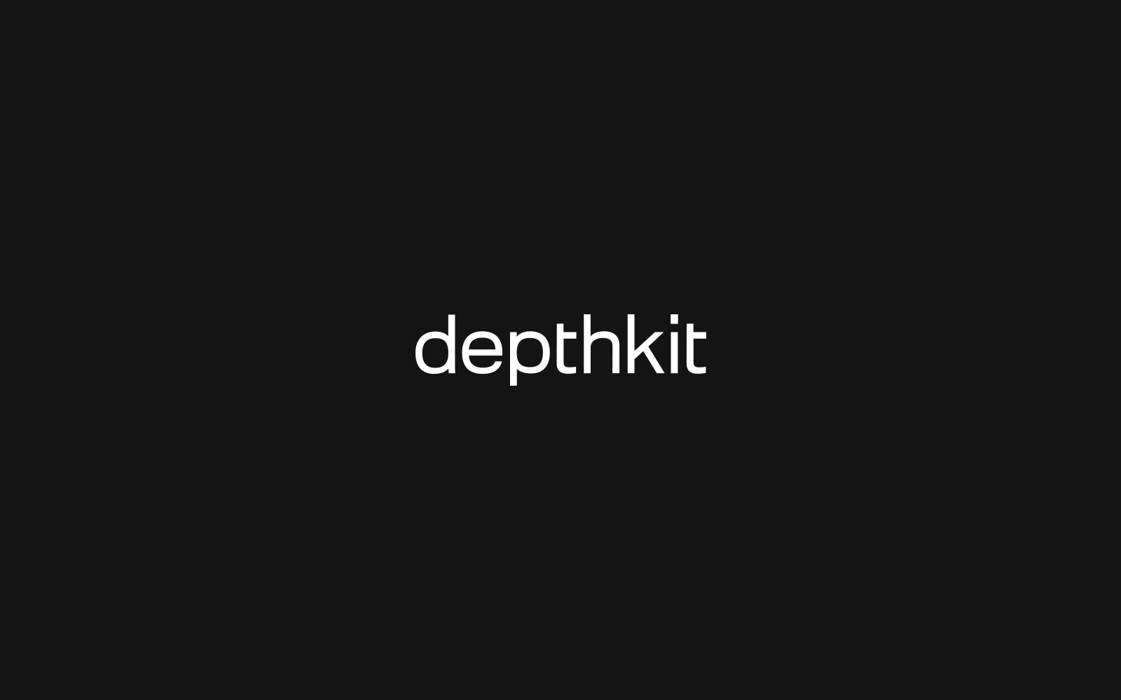 Depthkit brand identity applied to t-shirts, tote bags, and promotional merchandise