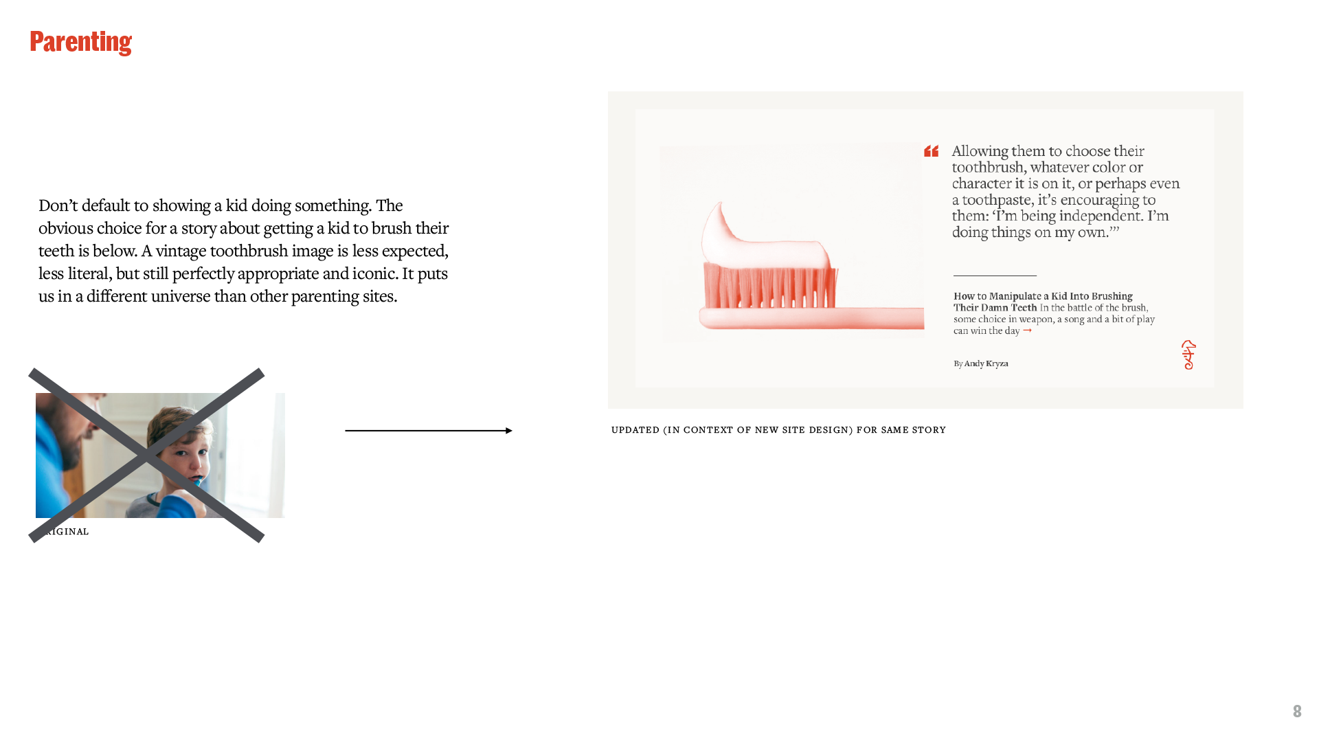 Fatherly art direction example 1