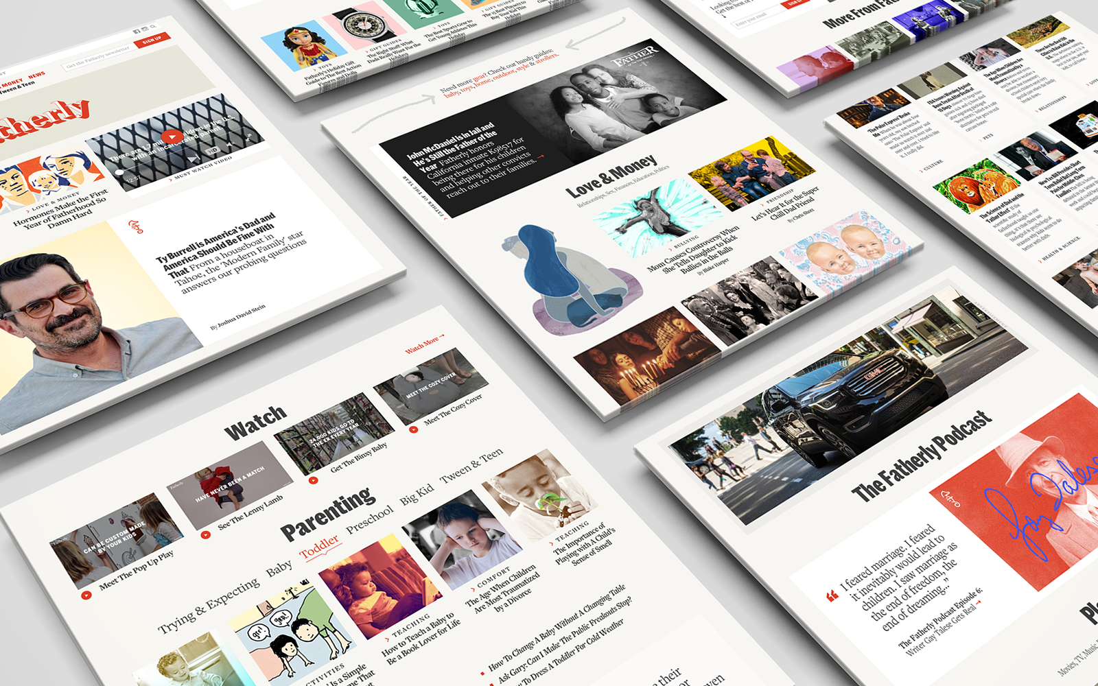 Fatherly homepage redesign isometric view