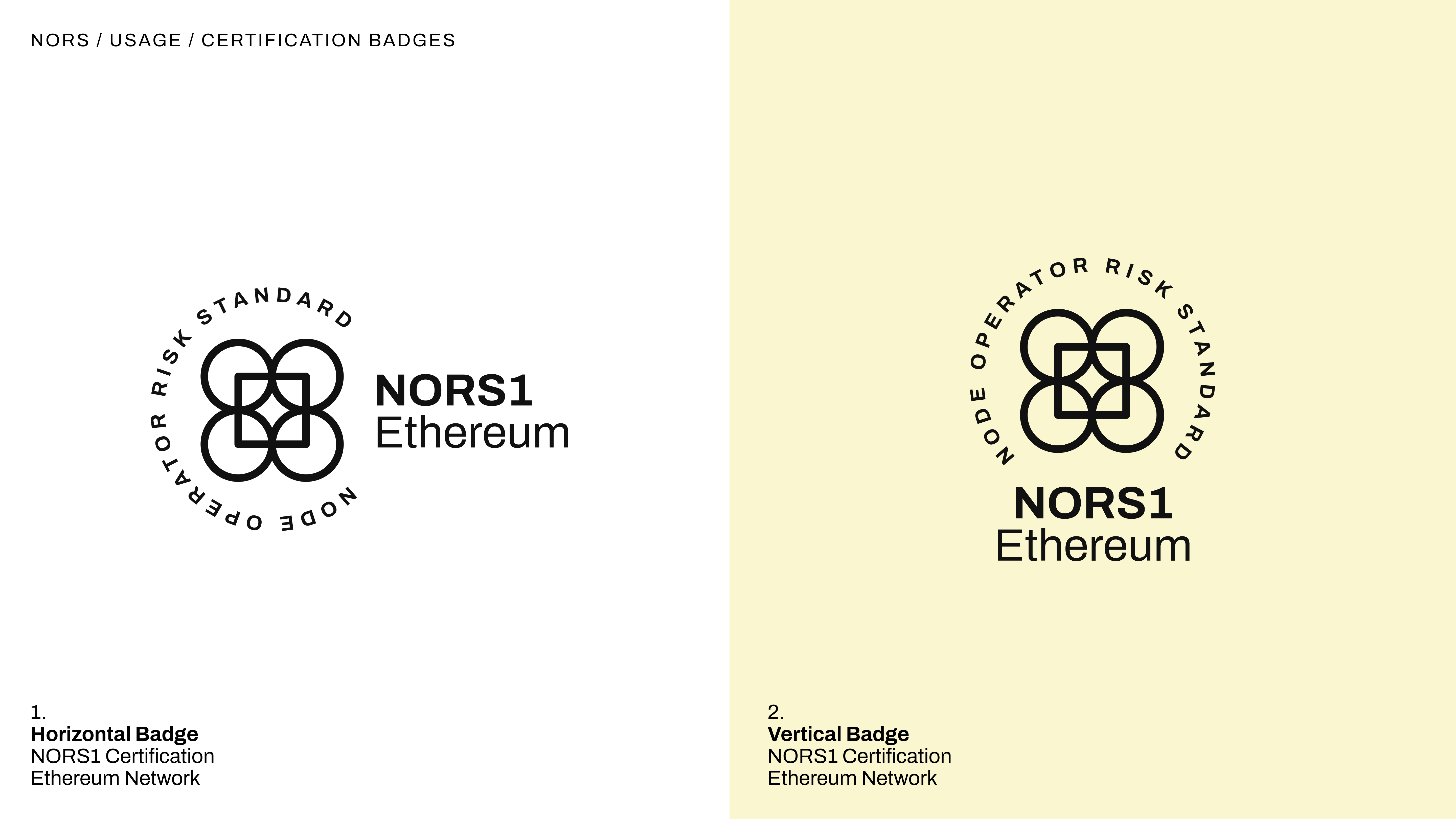 NORS certification badge variations for node operator validation