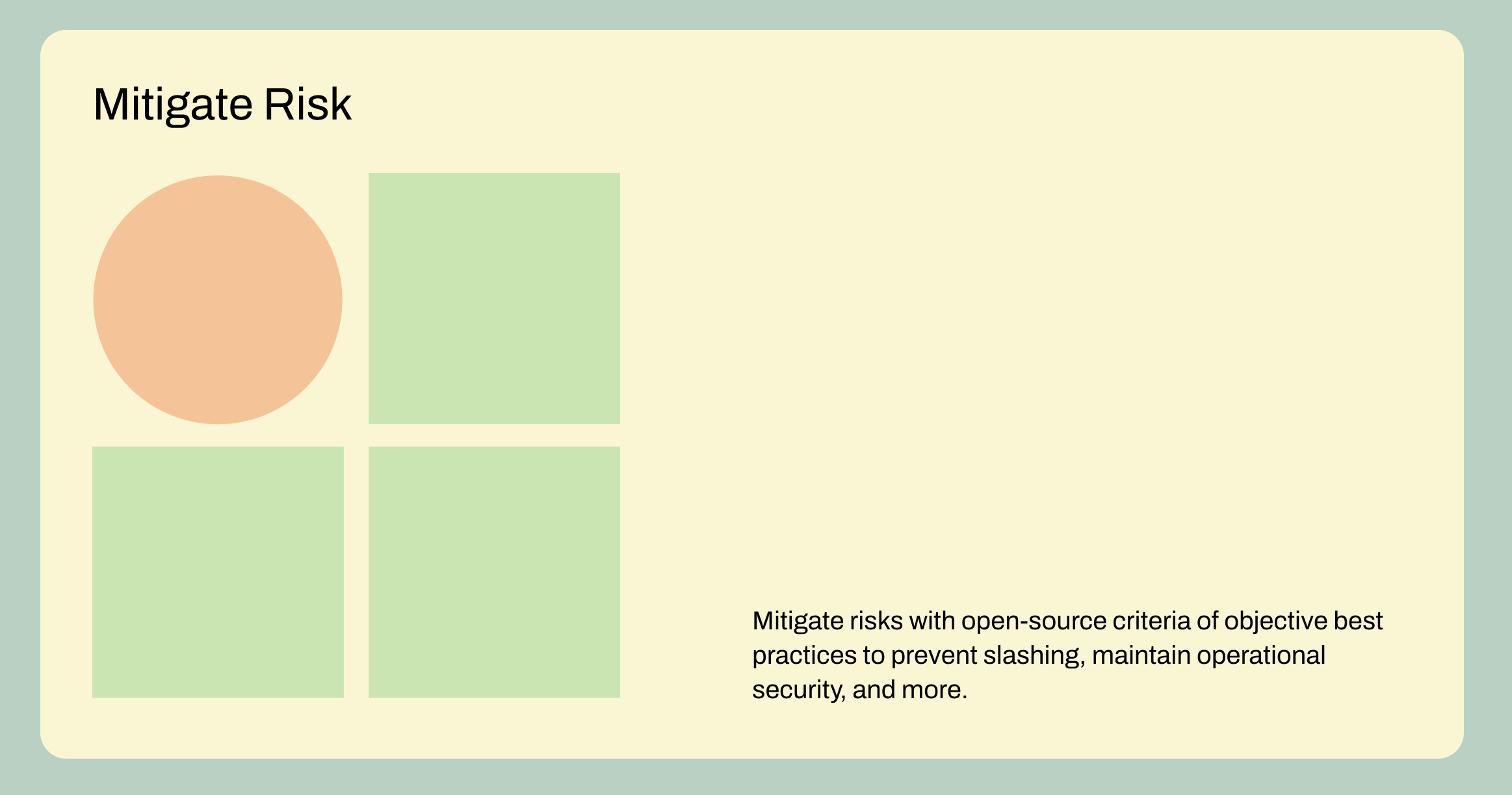 NORS Mitigate Risk feature card showing validator security standards