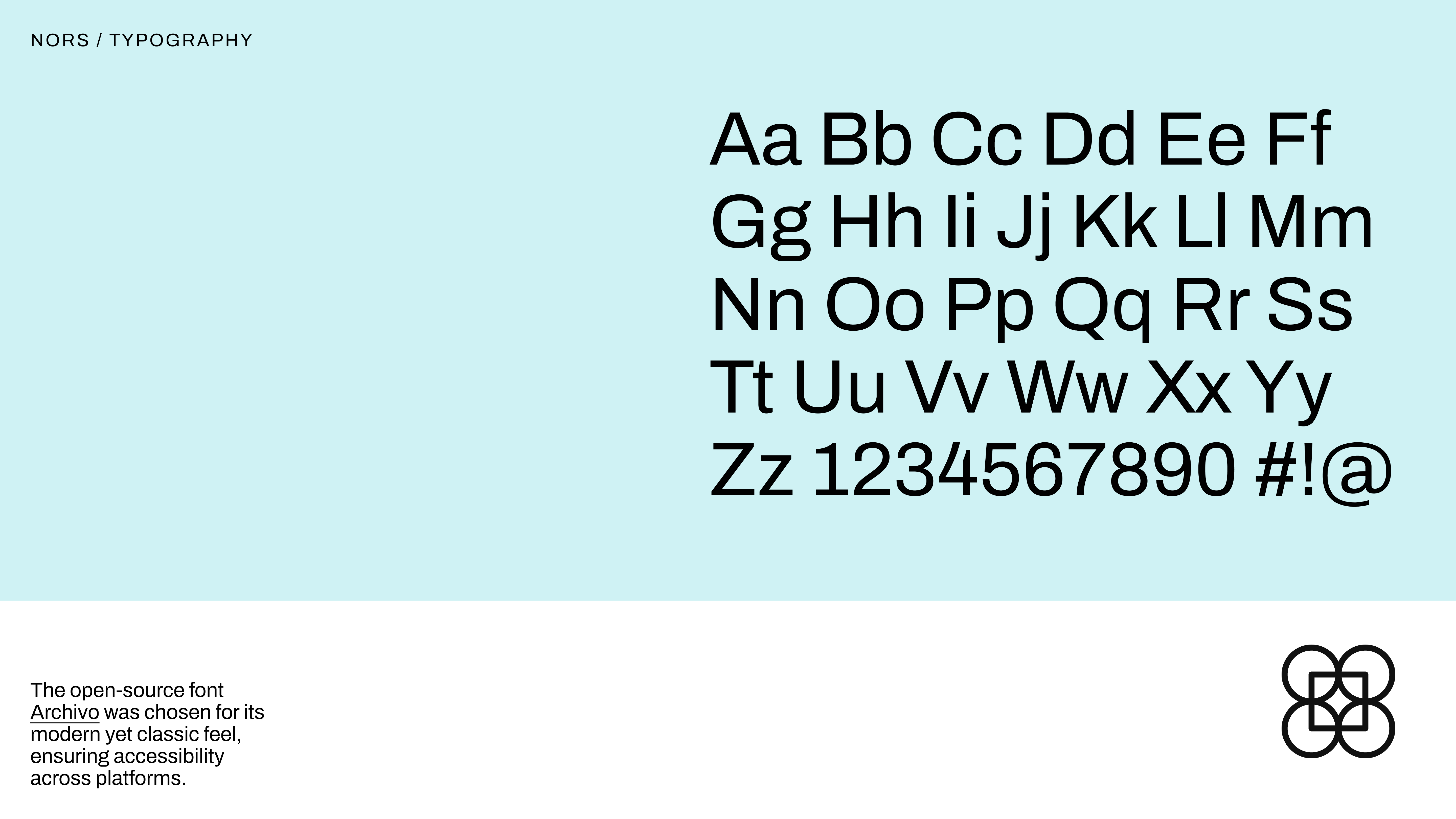 NORS typography system demonstrating technical precision and accessibility