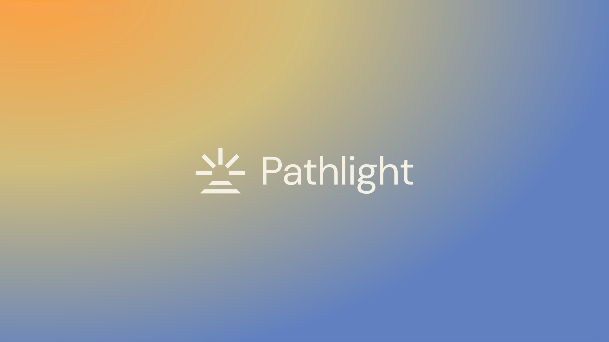 Pathlight logo and wordmark on a sunrise gradient