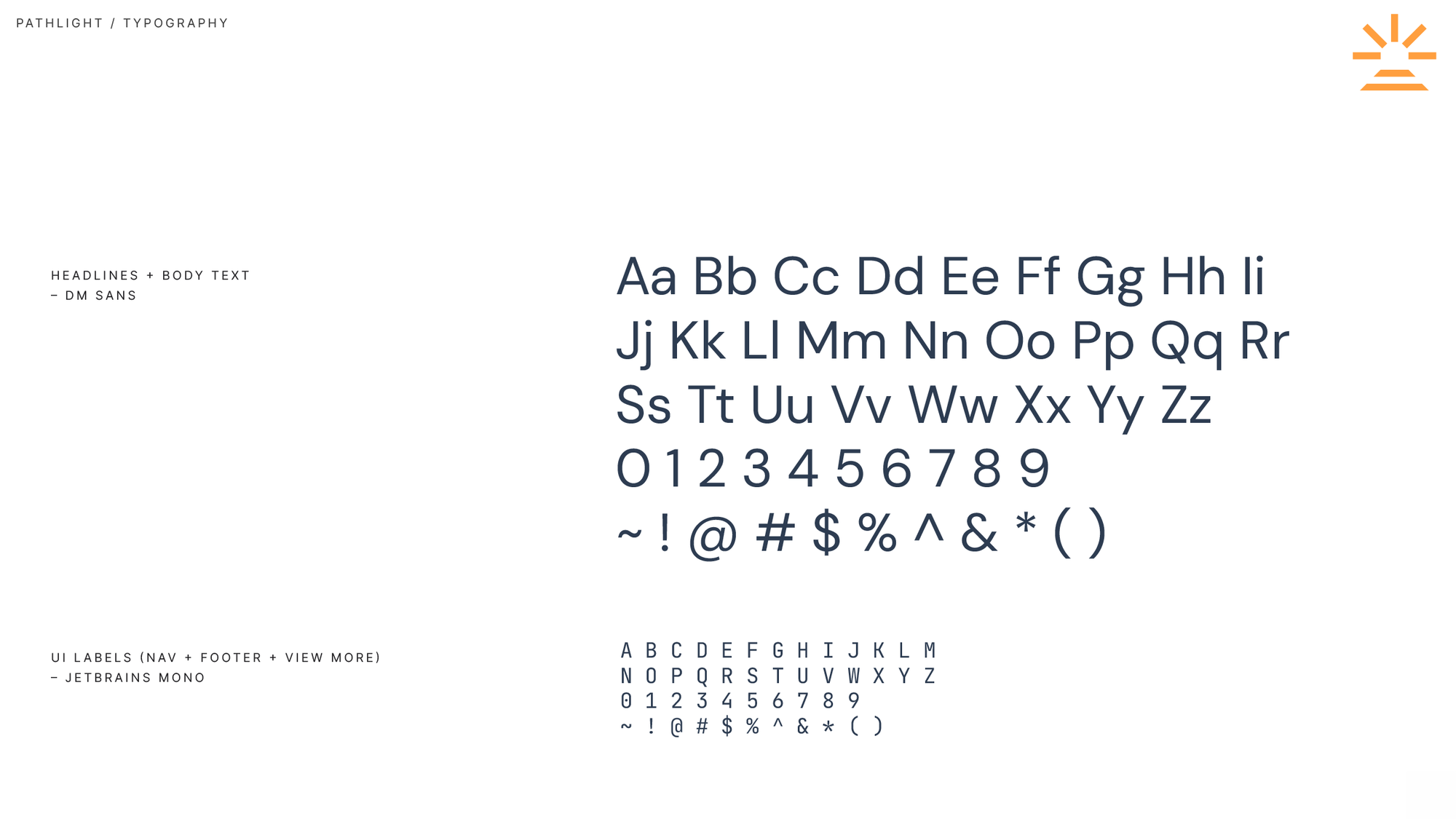 Pathlight typography system