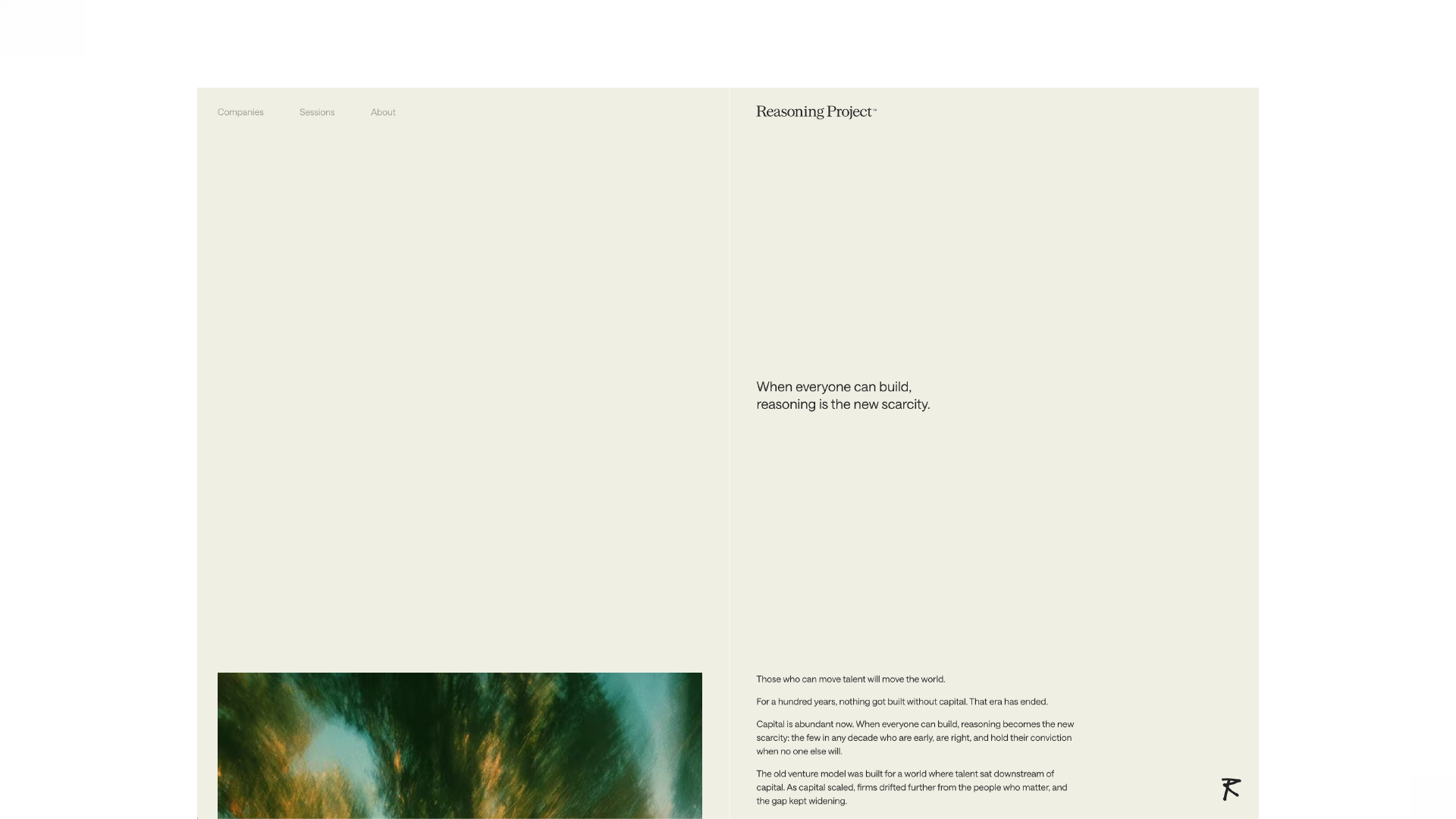 Reasoning Project website home page