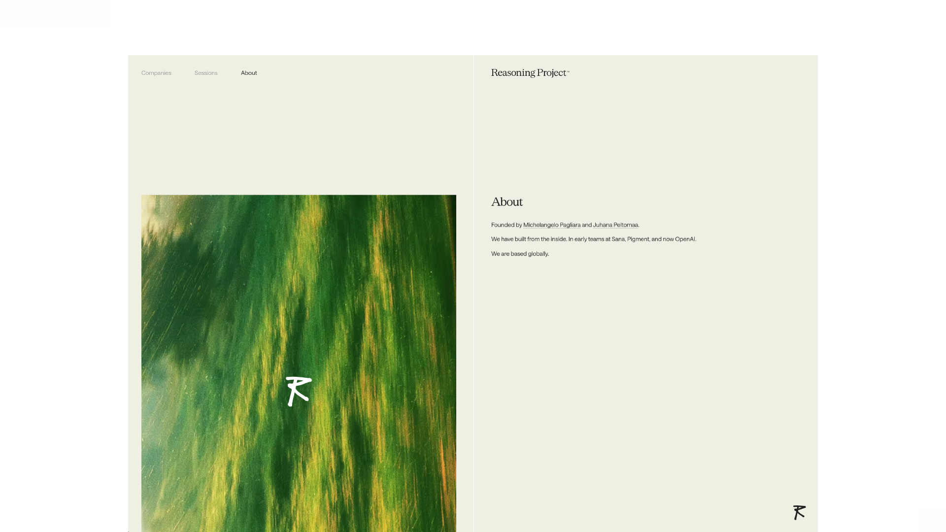Reasoning Project website About page