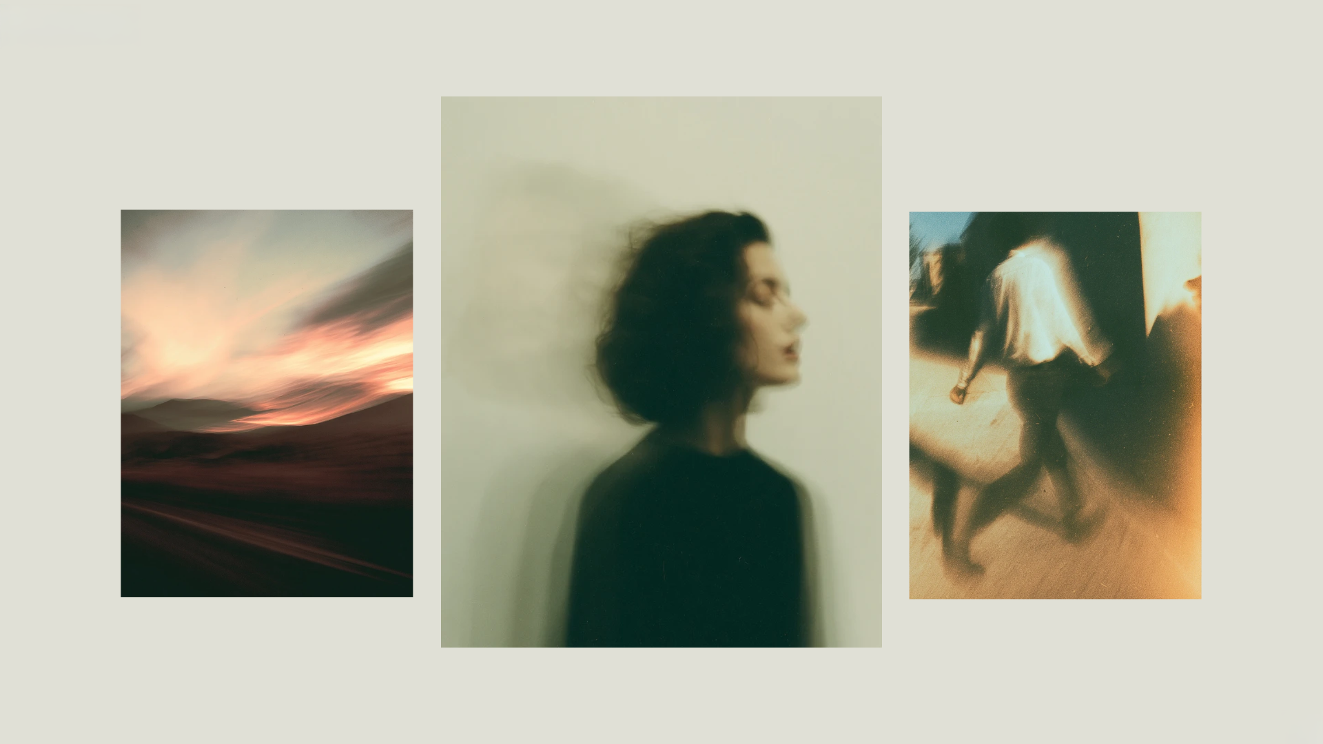 Reasoning Project art direction: blurred, in-motion photography of people